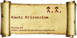 Kautz Krizosztom névjegykártya